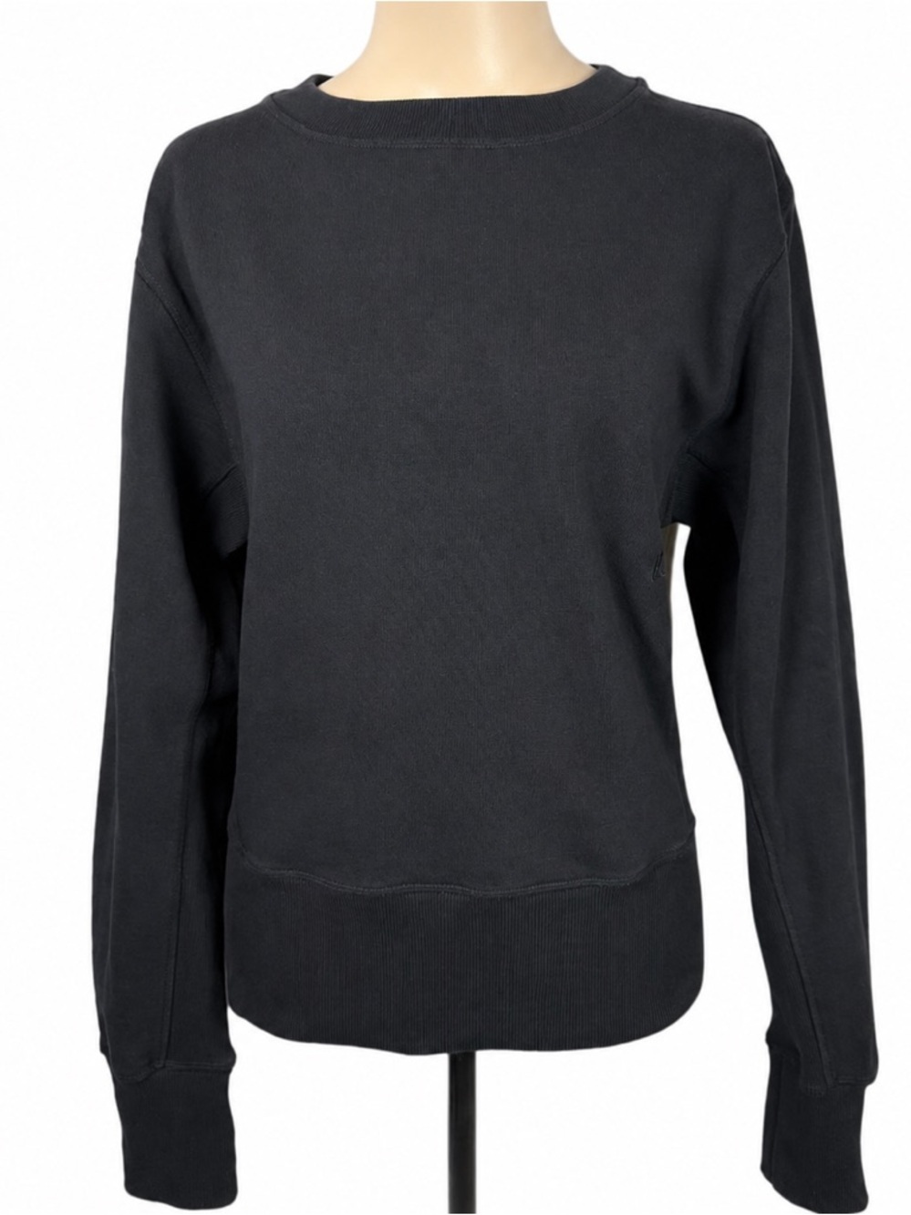 Helmut Lang Logo Pullover Crew Neck Sweatshirt Size Medium Black Cotton Unisex